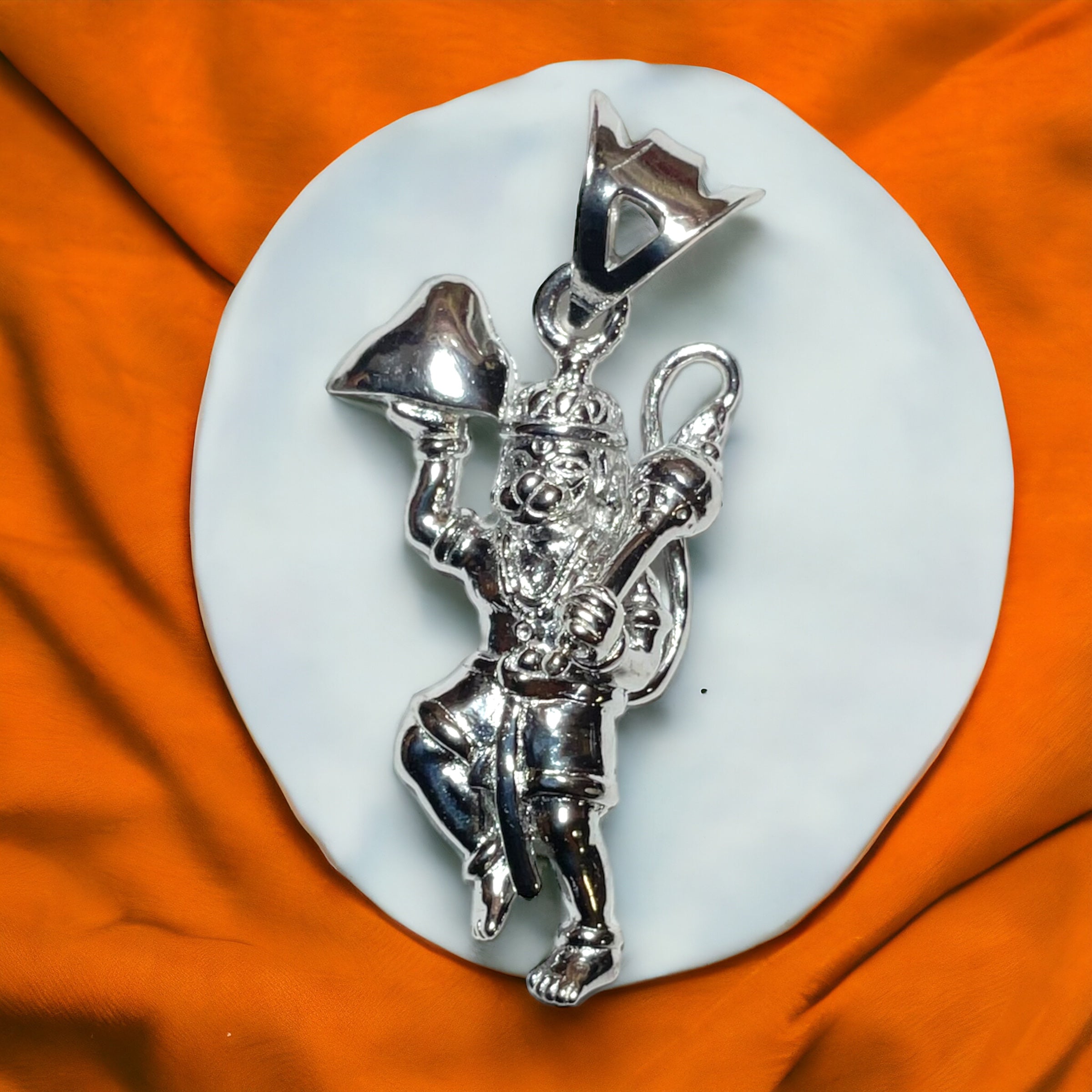 Sterling Silver Hanuman Ji Necklace 