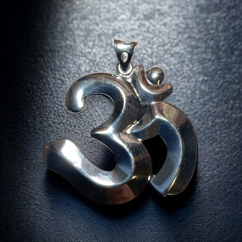 Sterling Silver OM Pendant With Swiss Zirconia