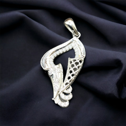 Silver Swiss Zirconia Sparkler Diamond Earrings With Pendant 