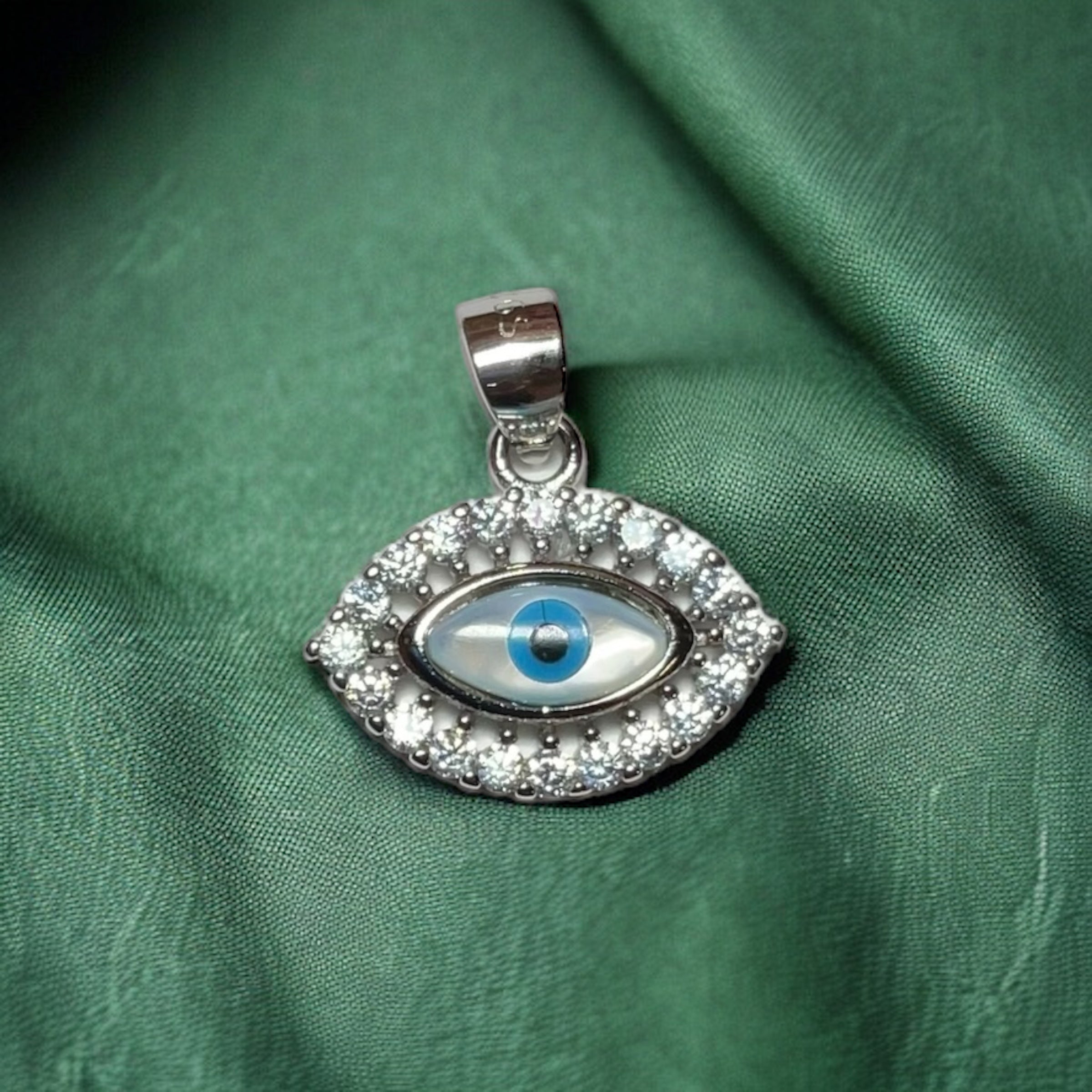 High Quality Sterling Silver Evil Eye Bella Pendant