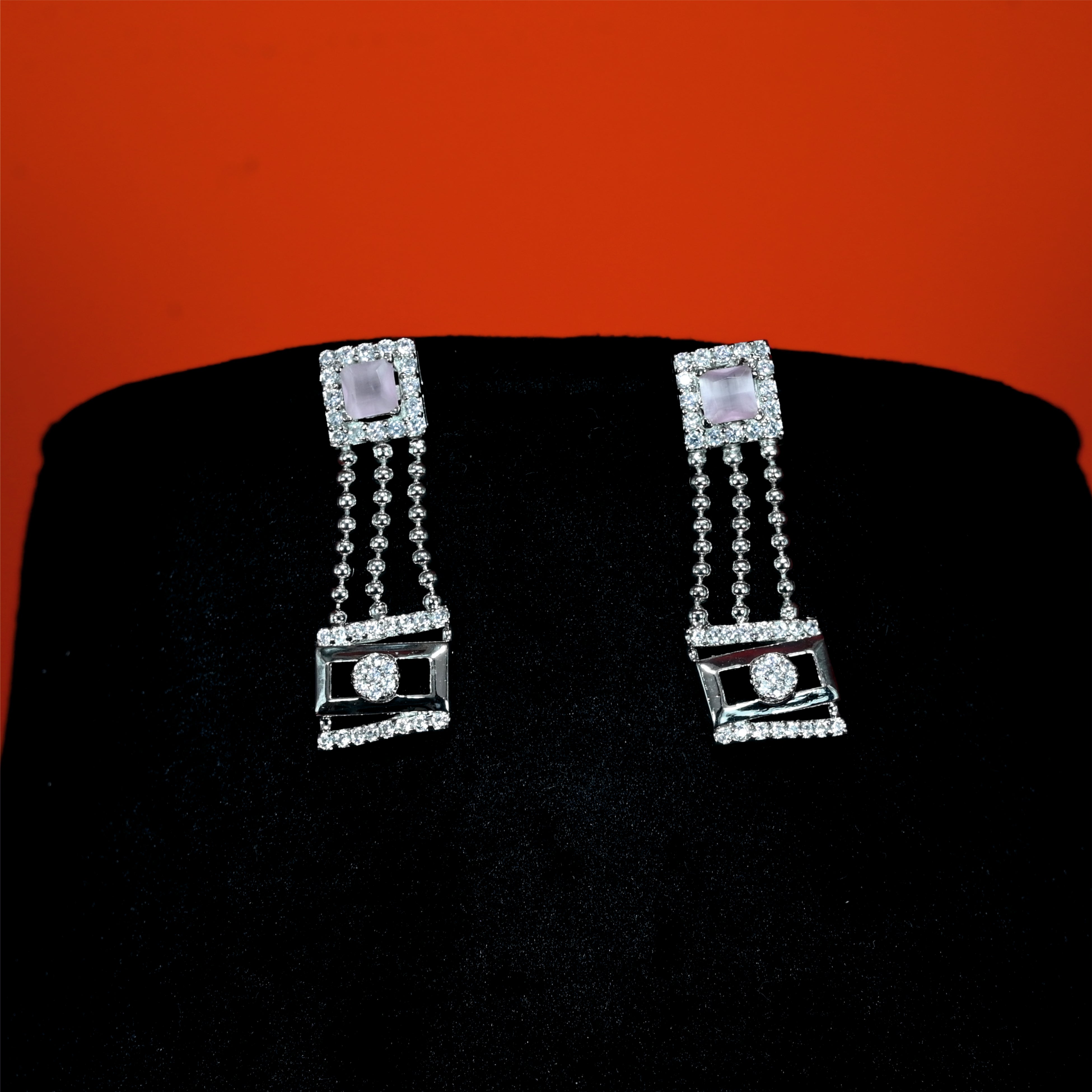 Sterling Silver Princess Necklace And Earrings Set