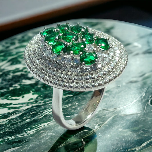 a close up of a ring on a table