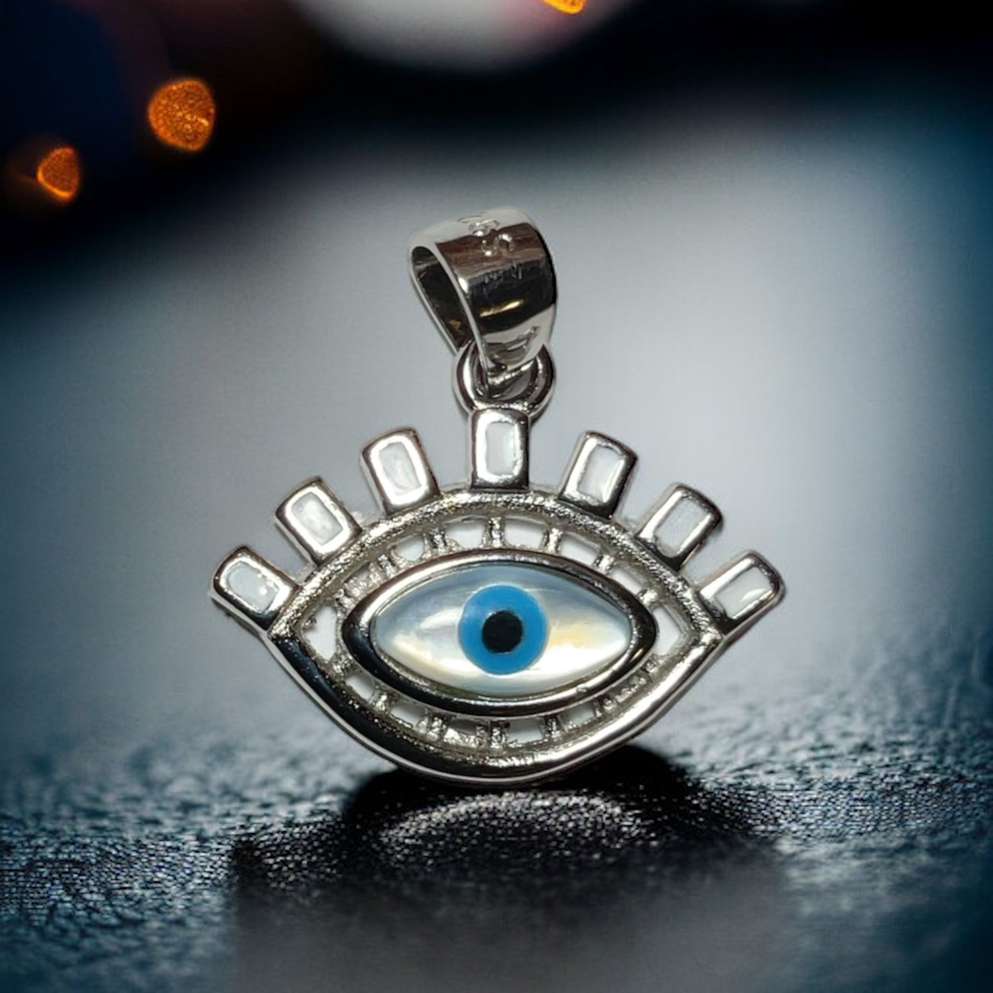 Sterling Silver Evil Eye Bella Pendant Necklace