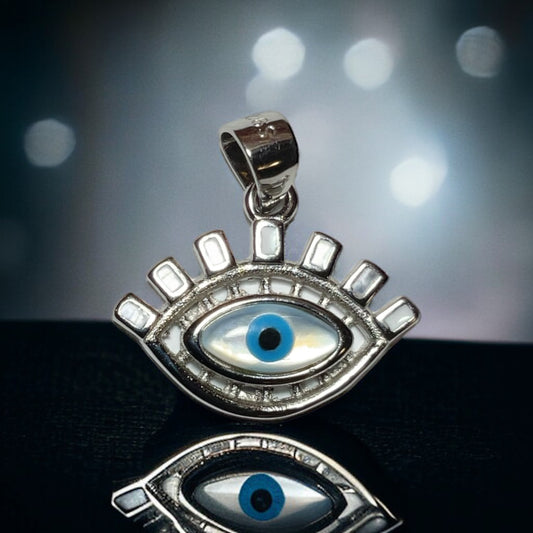 Sterling Silver Evil Eye Bella Pendant Necklace