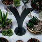 a table topped with lots of potted plants