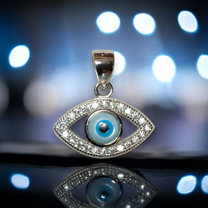 Sterling Silver Evil Eye Bella Pendant