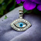 Rhodium Plated Sterling Silver Evil Eye Bella Pendant