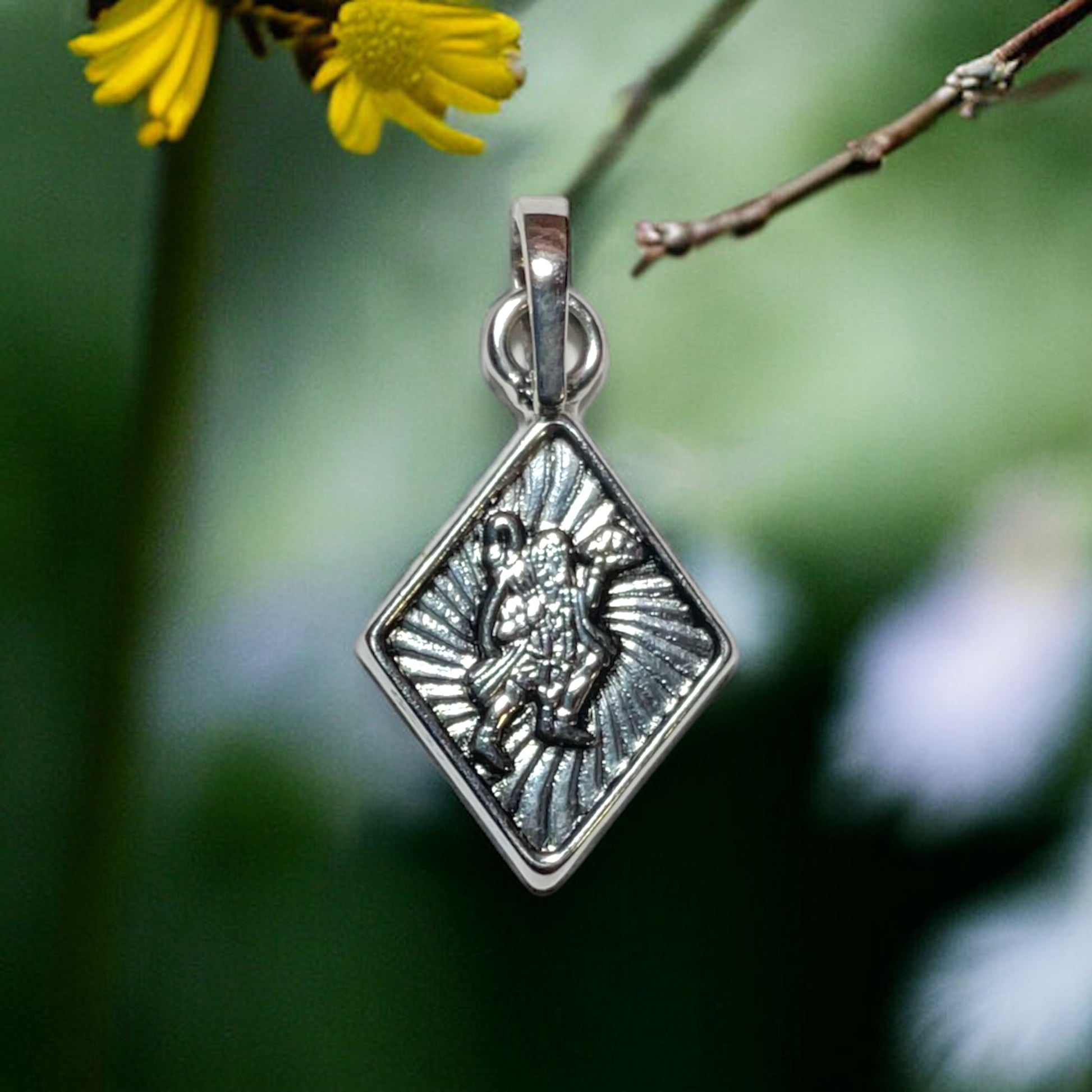 Silver Rhodium Plated Hanuman Ji Necklace