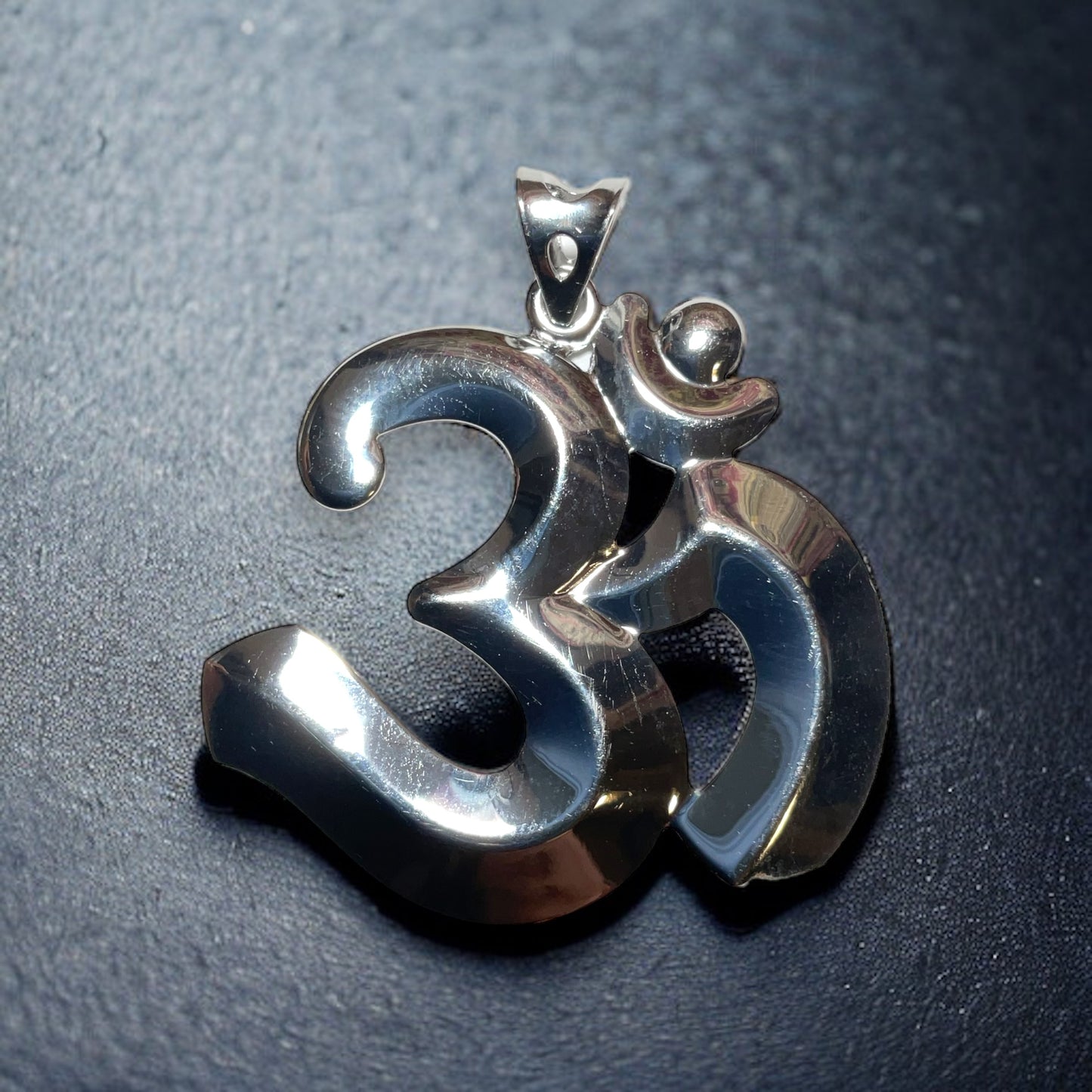 Sterling Silver OM Pendant With Swiss Zirconia