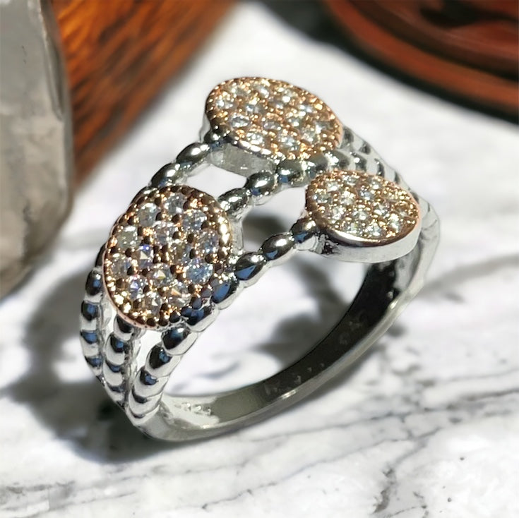 a close up of a ring on a table