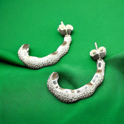 Silver Drizzle Drop Earrings With Screw Back