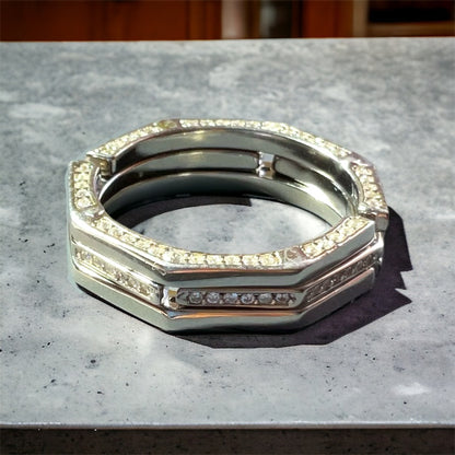 a couple of rings sitting on top of a table