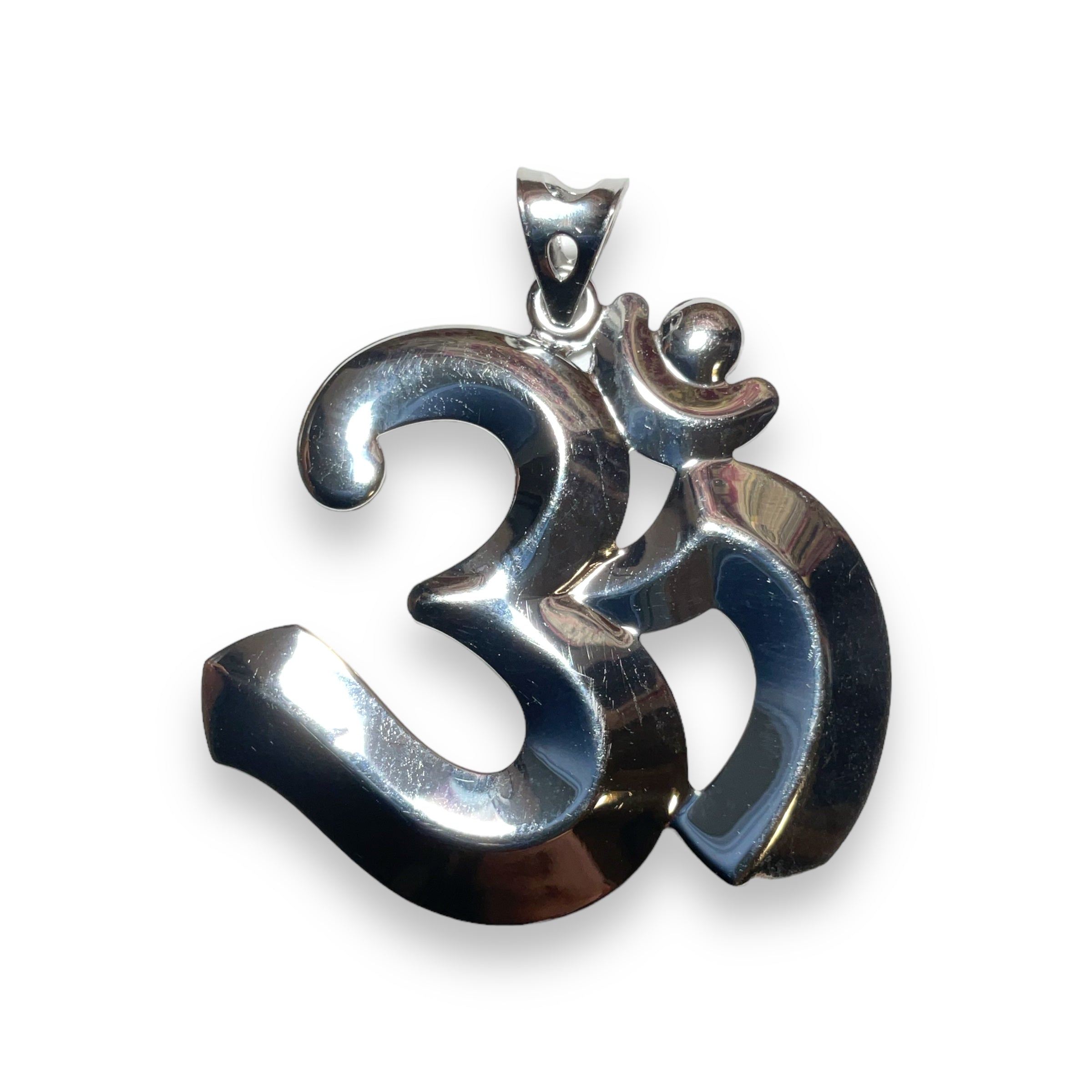 Sterling Silver OM Pendant With Swiss Zirconia