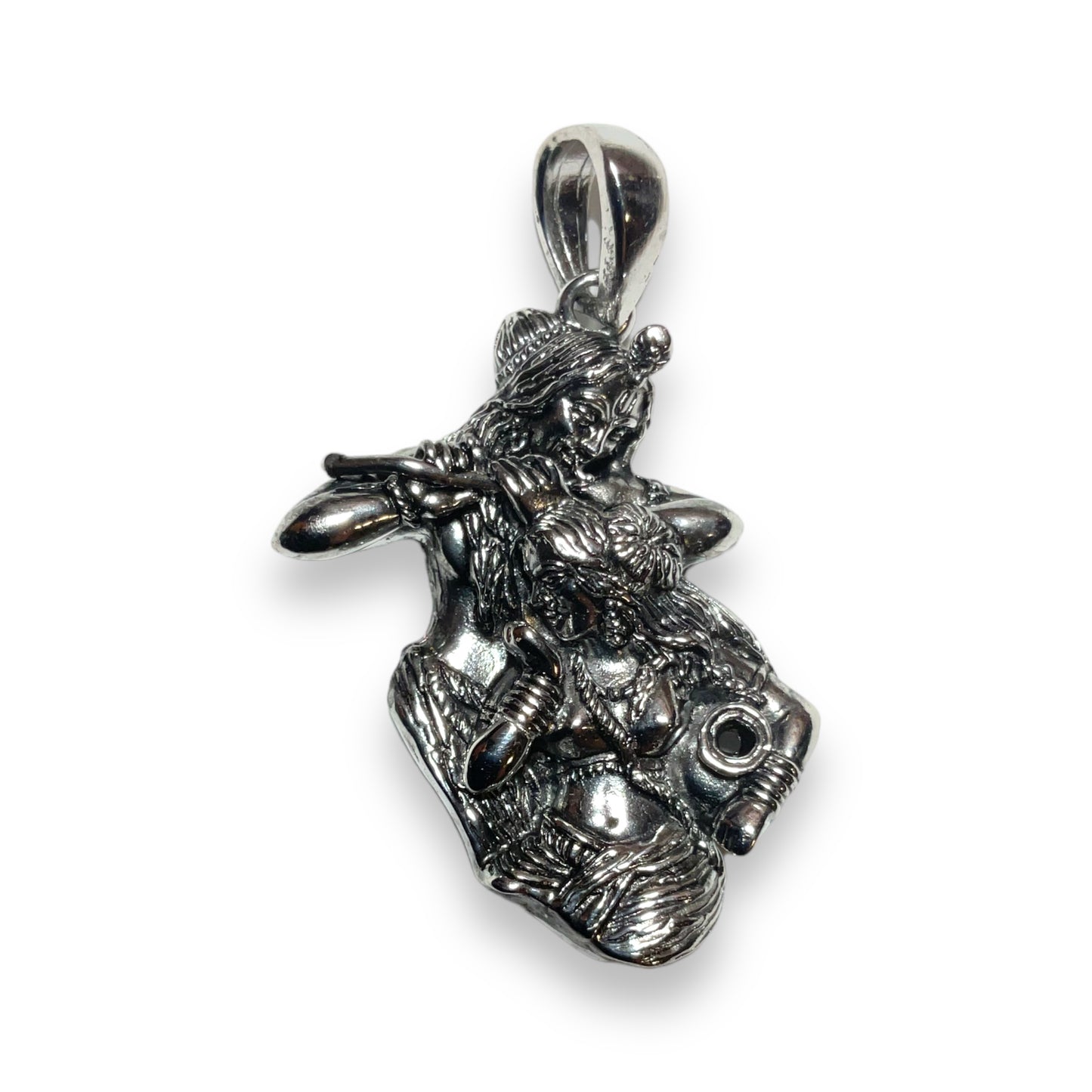 Sterling Silver Rhodium Plated Radha Krishan Pendant 