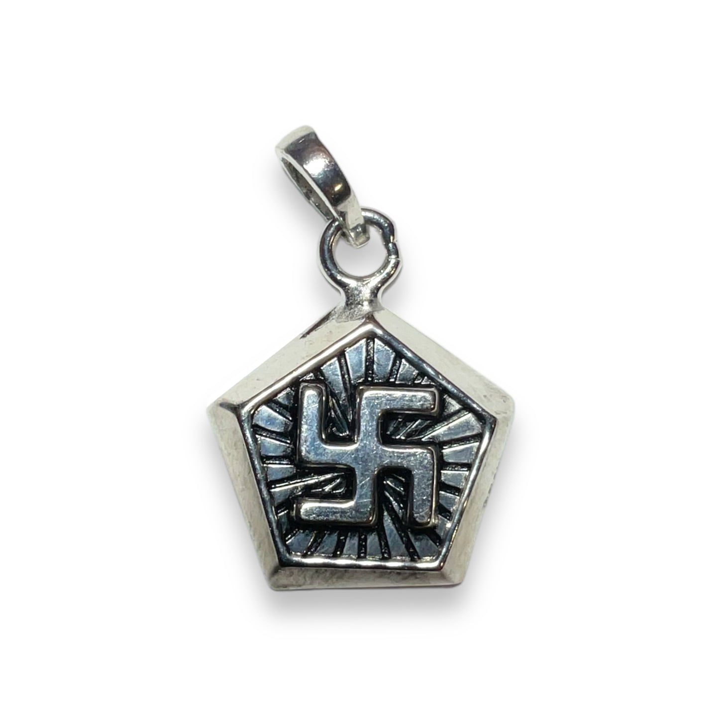 Silver Rhodium Plated Swastik Pendant