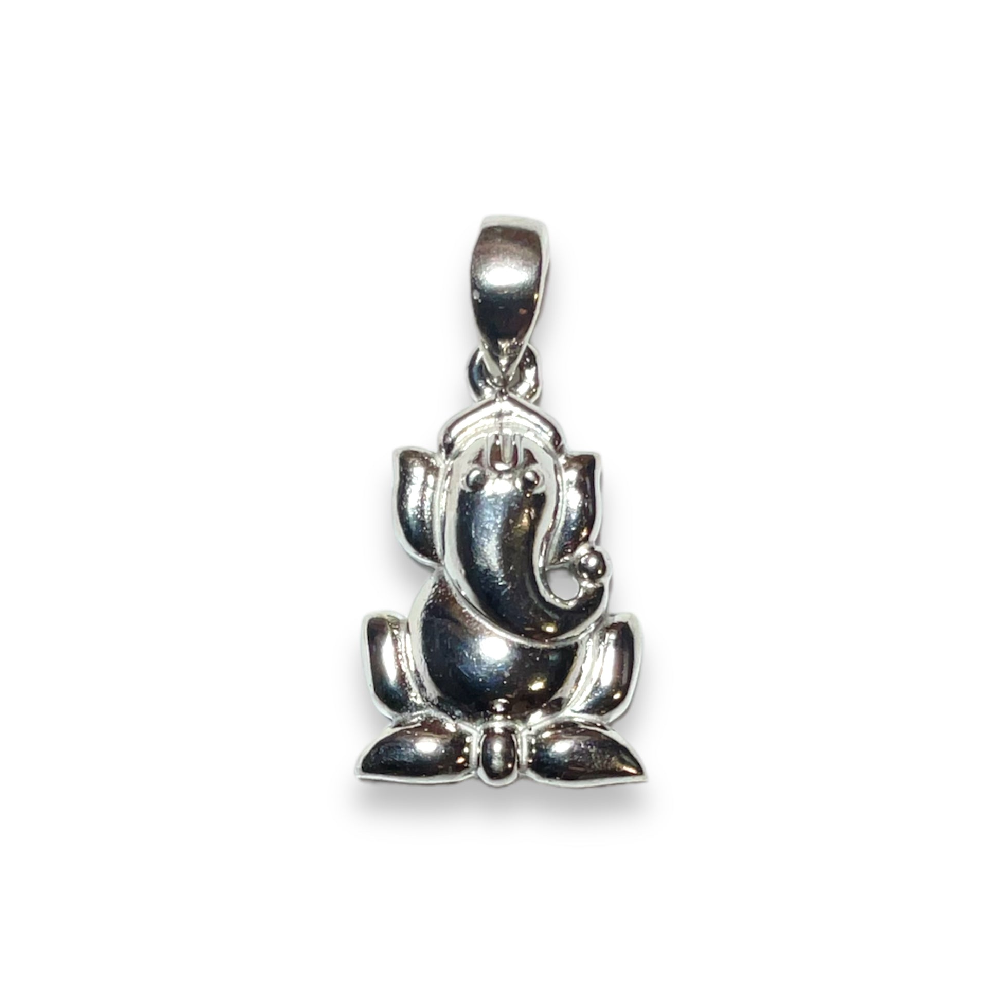 Silver God Ganesha Pendant With Rhodium Plating