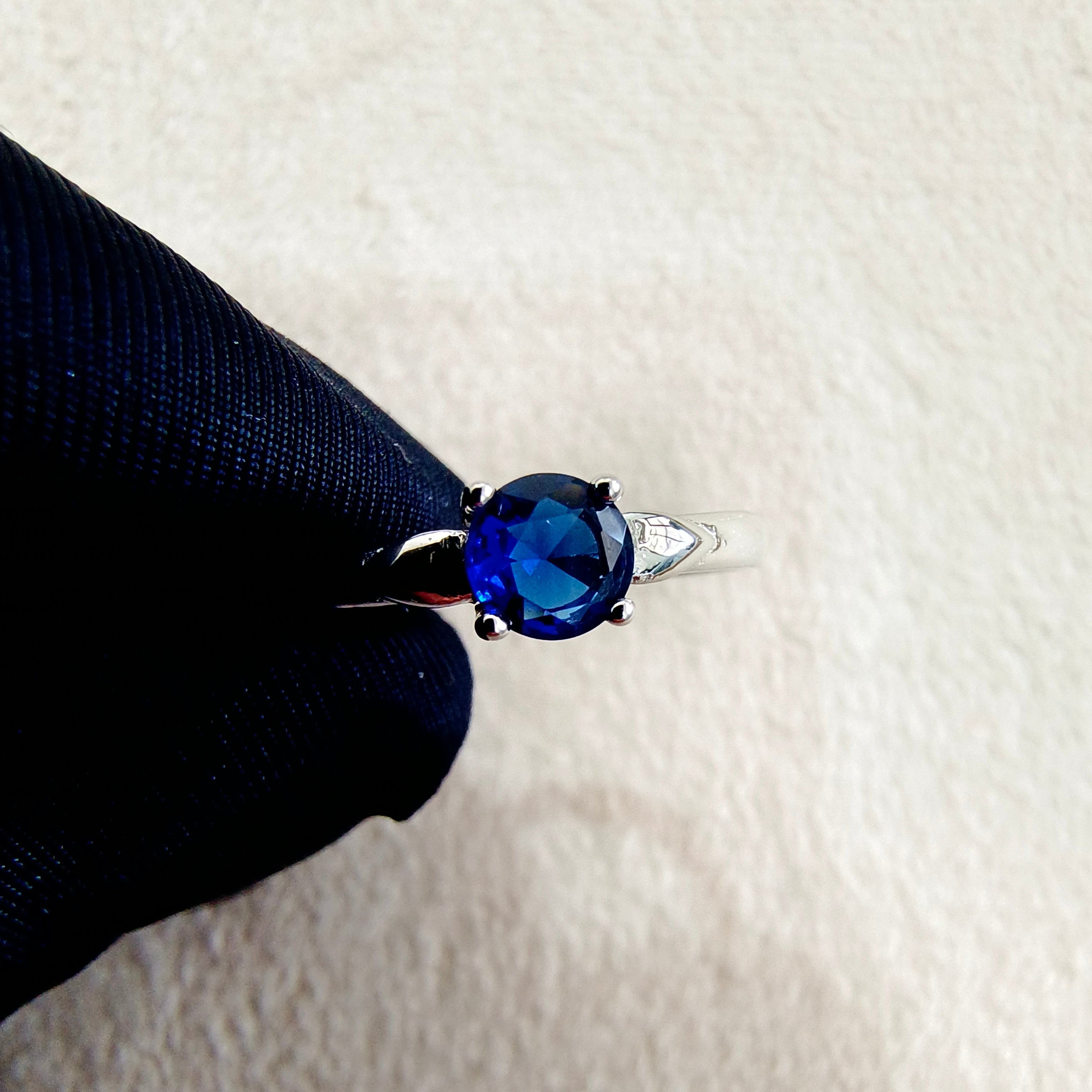 Sterling Silver Dark Blue Stone Ring