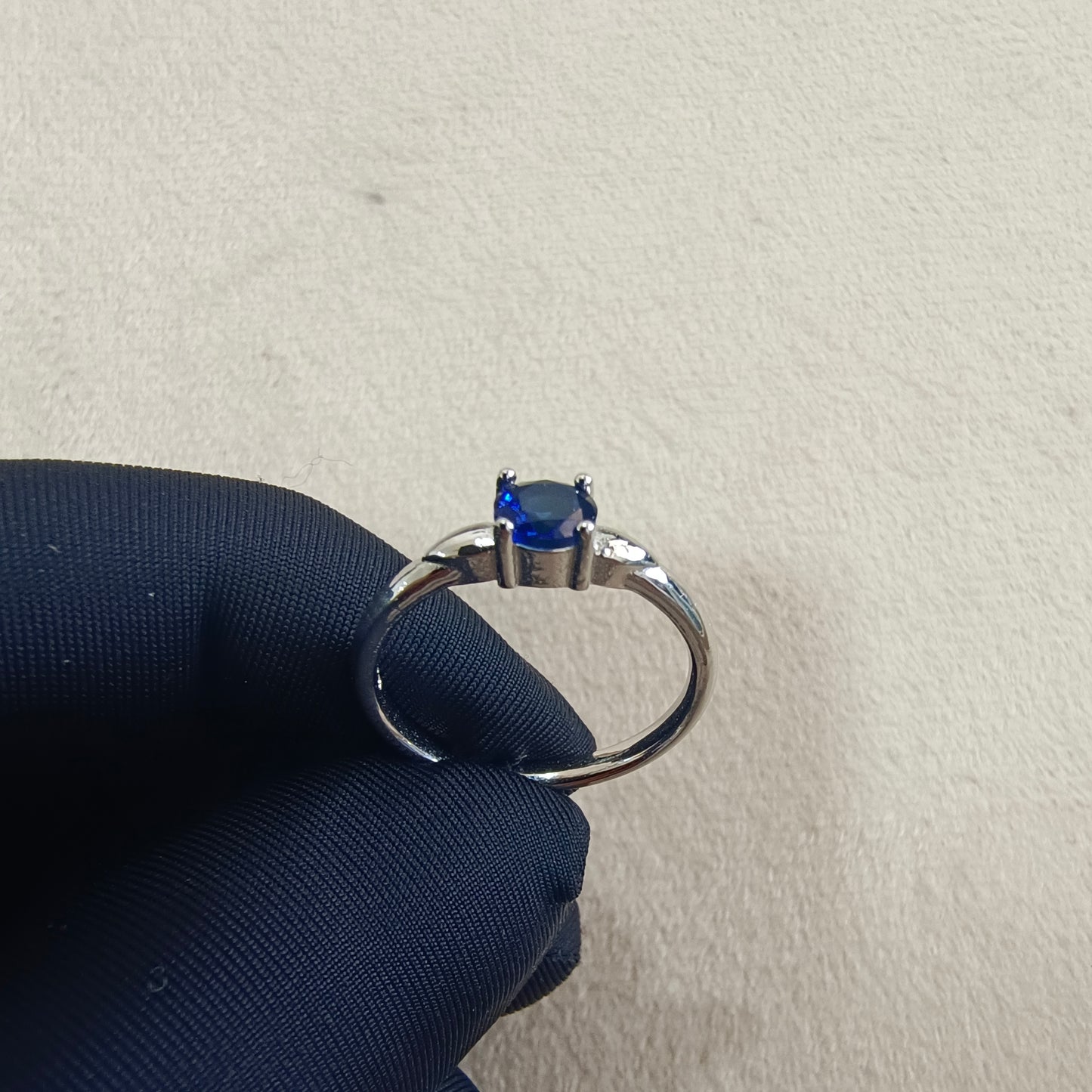 Sterling Silver Dark Blue Stone Ring