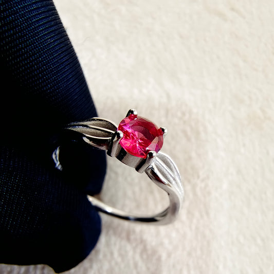 Sterling Silver Red Stone Ring