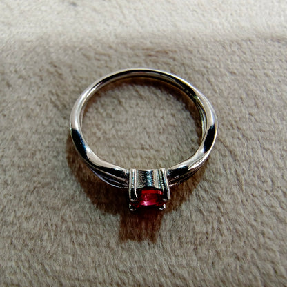 Sterling Silver Red Stone Ring