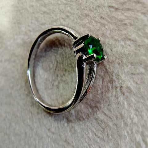 925 Sterling Silver Dark Green Ring